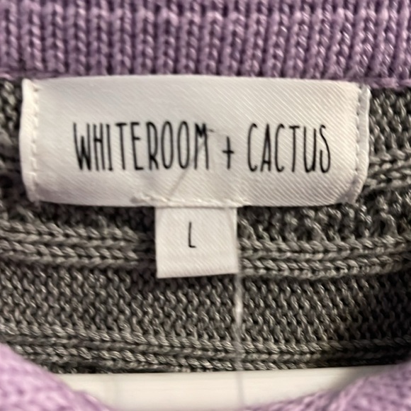 Cozy Gray and Purple Crew Neck Sweater - Picture 2 of 4